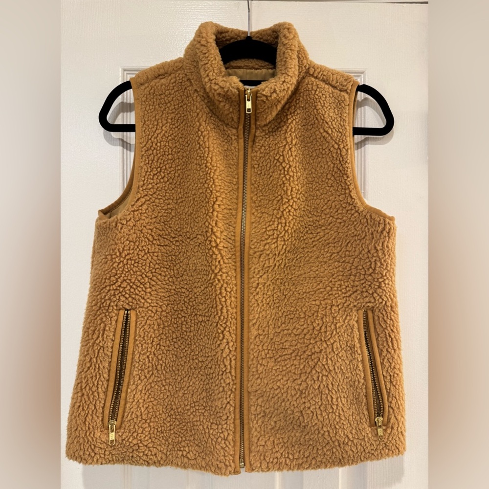 J. Crew Factory Tan Sherpa Vest size small